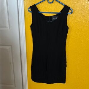 Black Square Neck Sleeveless Bodycon Mini Dress